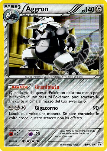 080 / 124 Aggron rara foil (IT)  -GOOD-