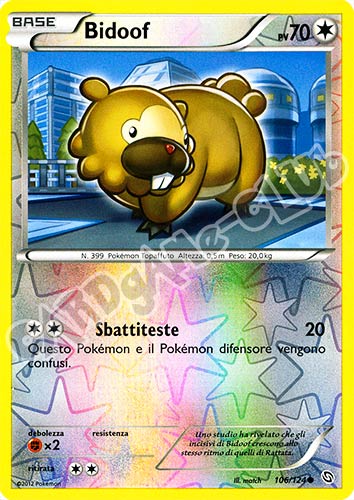 106 / 124 Bidoof comune foil reverse (IT)  -PLAYED-