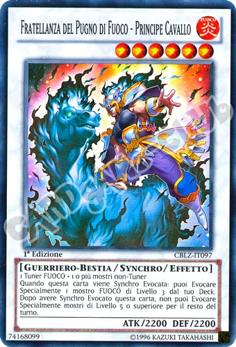 CBLZ-IT097 Fratellanza del Pugno di Fuoco-Principe Cavallo super rara 1a Edizione (IT) -NEAR MINT-