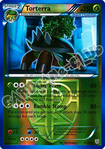 003 / 135 Torterra rara foil reverse (EN) -NEAR MINT-