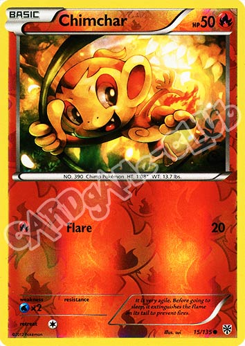 015 / 135 Chimchar comune foil reverse (EN) -NEAR MINT-