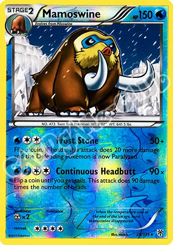 028 / 135 Mamoswine rara foil reverse (EN) -NEAR MINT-