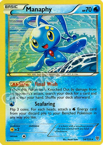 034 / 135 Manaphy rara foil (EN) -NEAR MINT-
