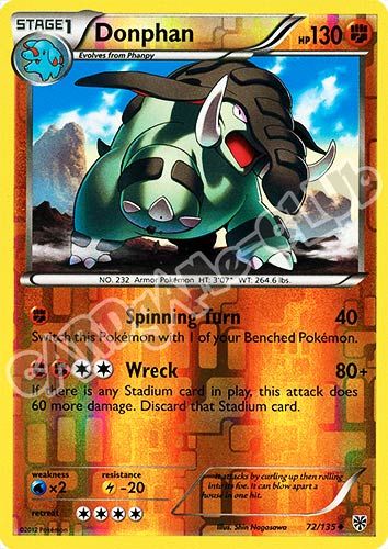 072 / 135 Donphan non comune foil reverse (EN) -NEAR MINT-