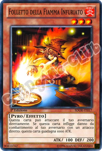 SDOK-IT017 Folletto della Fiamma Infuriato comune 1a Edizione (IT) -NEAR MINT-
