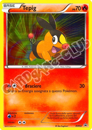 BW02 Tepig rara foil (IT) -GOOD-