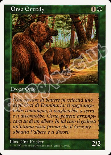 Orso Grizzy comune (IT) -NEAR MINT-