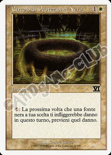 008 / 350 Circolo di Protezione: Nero comune (IT) -NEAR MINT-