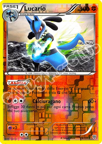 078 / 135 Lucario rara foil reverse (IT)  -PLAYED-
