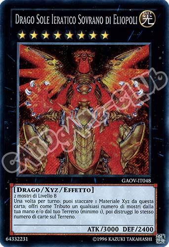 GAOV-IT048 Drago Sole Ieratico Sovrano di Eliopoli rara segreta Unlimited (IT) -NEAR MINT-