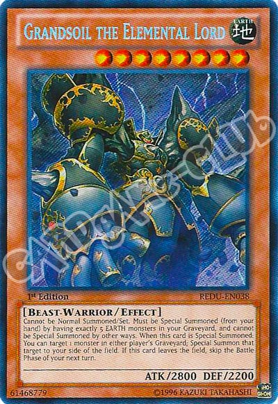 REDU-EN038 Grandsoil the Elemental Lord rara segreta 1st Edition (EN) -NEAR MINT-