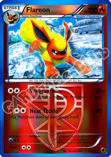 012 / 116 Flareon non comune foil reverse (EN) -NEAR MINT-