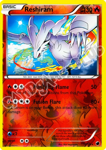 017 / 116 Reshiram rara foil reverse (EN) -NEAR MINT-