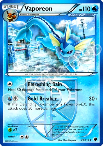 020 / 116 Vaporeon non comune (EN) -NEAR MINT-