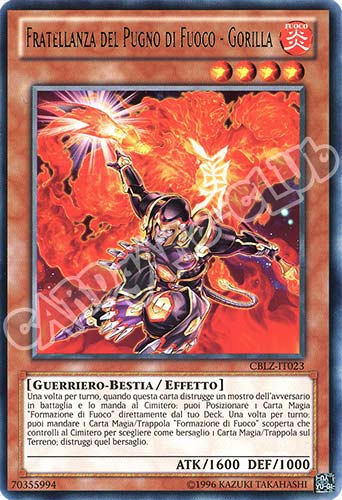 CBLZ-IT023 Fratellanza del Pugno di Fuoco-Gorilla rara Unlimited (IT)  -PLAYED-