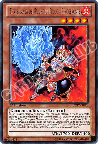 LTGY-IT028 Fratellanza del Pugno di Fuoco-Rinoceronte rara 1a Edizione (IT)  -GOOD-