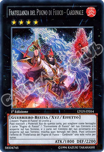 LTGY-IT054 Fratellanza del Pugno di Fuoco-Cardinale rara segreta 1a Edizione (IT) -NEAR MINT-