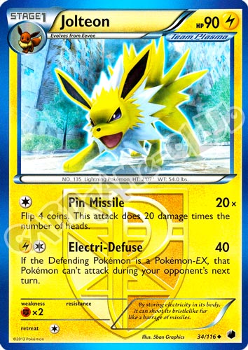 034 / 116 Jolteon non comune (EN) -NEAR MINT-