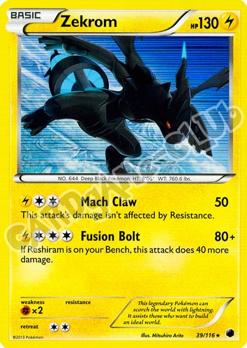 039 / 116 Zekrom rara foil (EN) -NEAR MINT-