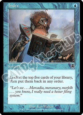 025 / 143 Index comune (EN) -NEAR MINT-