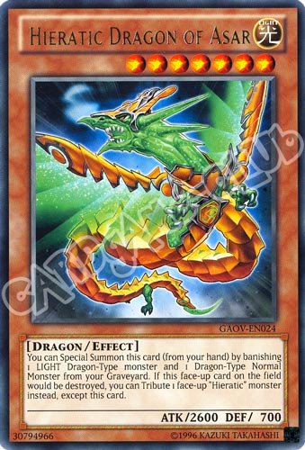 GAOV-EN024 Hieratic Dragon of Asar rara Unlimited (EN) -NEAR MINT-