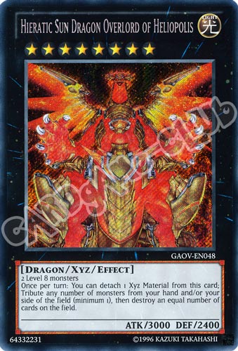 GAOV-EN048 Hieratic Sun Dragon Overlord of Heliopolis rara segreta Unlimited (EN) -NEAR MINT-