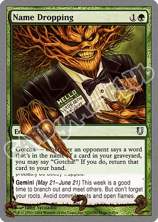 105 / 140 Name Dropping non comune (EN) -NEAR MINT-