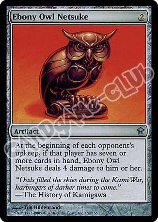 154 / 165 Ebony Owl Netsuke non comune (EN) -NEAR MINT-