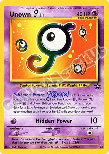 038 Unown J promo (EN) -NEAR MINT-
