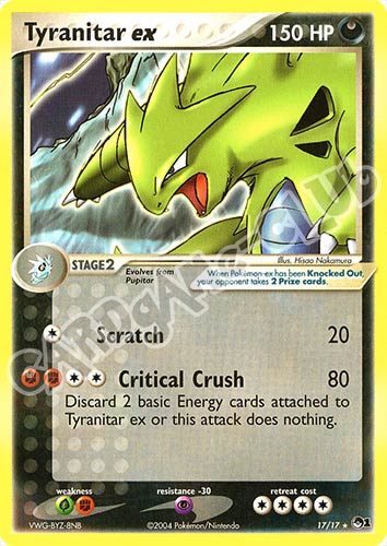 17 / 17 Tyranitar ex rara (EN) -NEAR MINT-