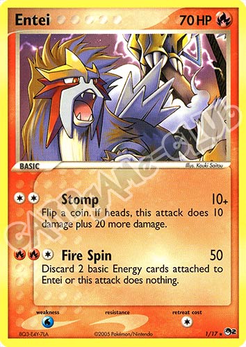 01/17 Entei rara (EN) -NEAR MINT-