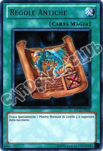 Duelist League 13 DL13-IT016 Regole Antiche rara scritta rossa Unlimited (IT) -NEAR MINT-