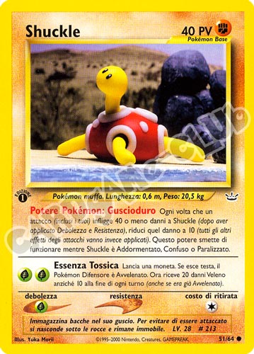 51 / 64 Shuckle comune 1a edizione (IT) -NEAR MINT-