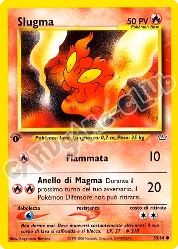 53 / 64 Slugma comune 1a edizione (IT) -NEAR MINT-