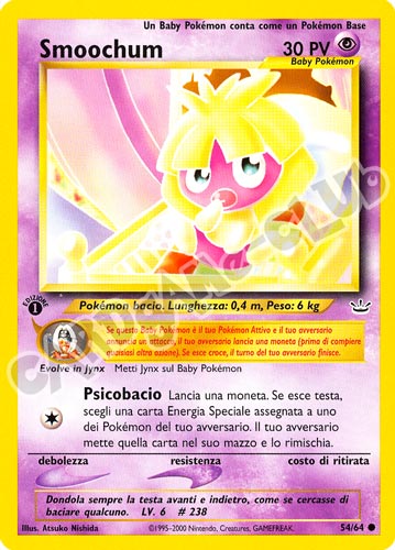 54 / 64 Smoochum comune 1a edizione (IT) -NEAR MINT-