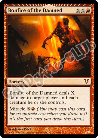 129 / 244 Bonfire of the Damned rara mitica (EN) -NEAR MINT-