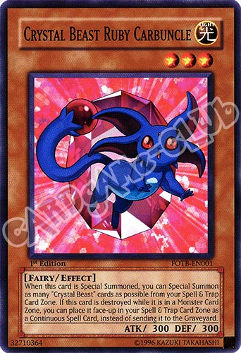 FOTB-EN001 Crystal Beast Ruby Carbuncle comune 1st Edition (EN) -NEAR MINT-