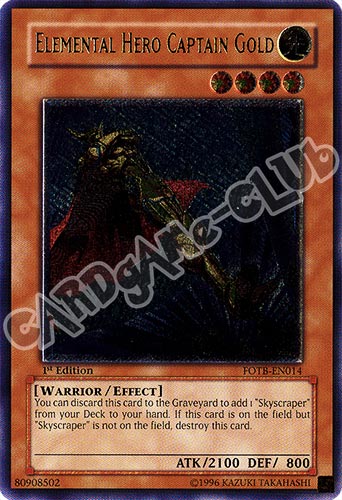 FOTB-EN014 Elemental Hero Captain Gold rara ultimate 1st Edition (EN) -NEAR MINT-