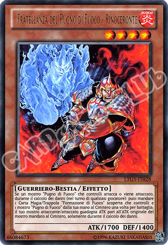 LTGY-IT028 Fratellanza del Pugno di Fuoco-Rinoceronte rara Unlimited (IT) -NEAR MINT-
