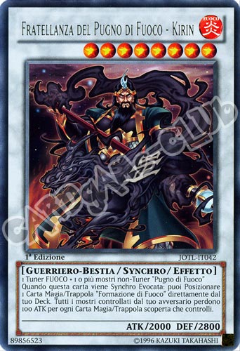 JOTL-IT042 Fratellanza del Pugno di Fuoco-Kirin rara 1a Edizione (IT) -NEAR MINT-