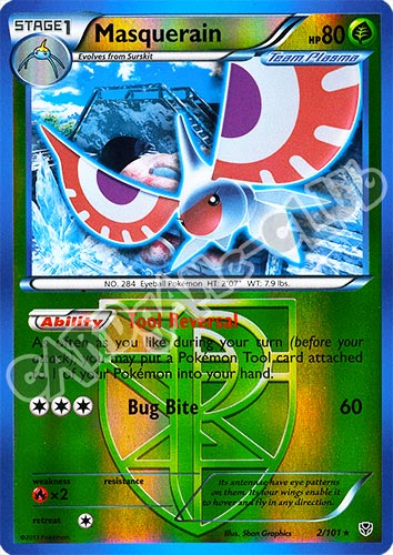 002 / 101 Masquerain rara foil reverse (EN) -NEAR MINT-