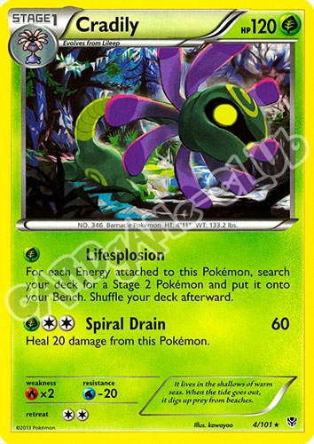 004 / 101 Cradily rara (EN) -NEAR MINT-