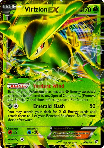 009 / 101 Virizion EX rara ex foil (EN) -NEAR MINT-