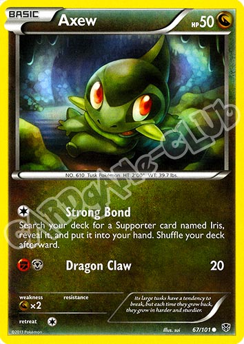 067 / 101 Axew comune (EN) -NEAR MINT-