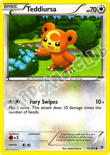 075 / 101 Teddiursa comune (EN) -NEAR MINT-