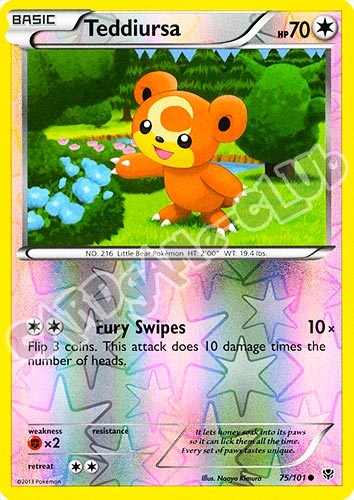 075 / 101 Teddiursa comune foil reverse (EN) -NEAR MINT-