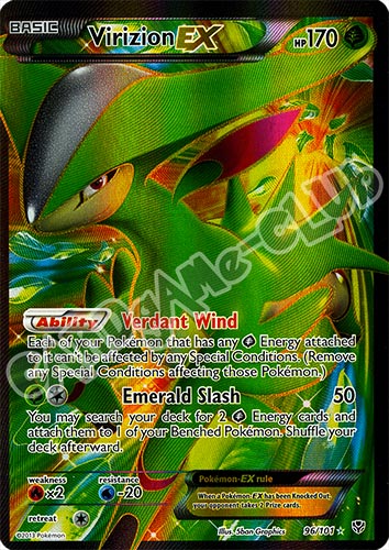 096 / 101 Virizion EX rara ex foil (EN) -NEAR MINT-