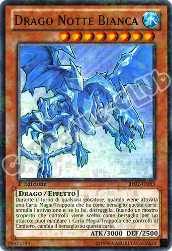 BP02-IT083 Drago Notte Bianca rara mosaico 1a Edizione (IT) -NEAR MINT-
