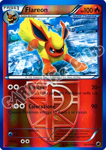 012 / 116 Flareon non comune foil reverse (IT) -NEAR MINT-