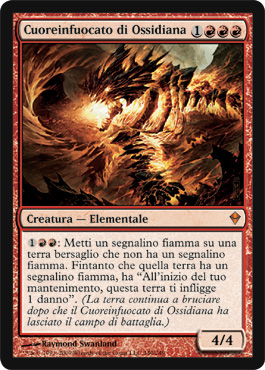 140 / 249 Cuoreinfuocato di Ossidiana rara mitica (IT) -NEAR MINT-